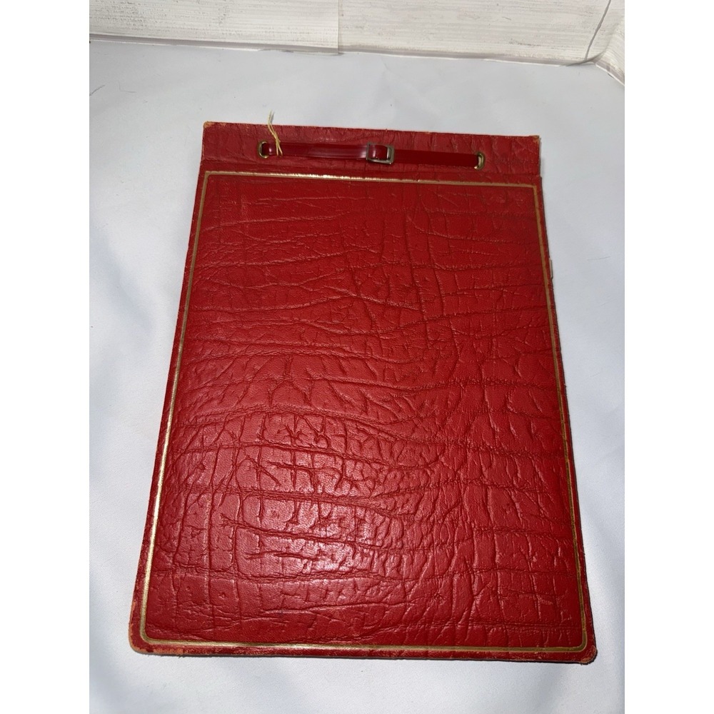 Vintage Faux Alligator‎ Leather Red Photo  Journal Album , Paper Overlays